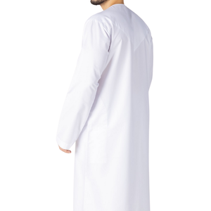 Thobe blanc de qualité supérieure pour hommes, col haut, style saoudien, Jubba à manches longues, robe islamique, Kandura arabe, Dishdasha, robe de cérémonie - Product Image 2