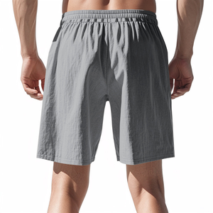 Short de sport d'été décontracté pour homme Pantalon à cinq points de couleur bonbon Taille élastique et à cordon de serrage Coupe ample pour les vacances à la plage - Product Image 3