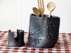 Portautensilios de Cerámica Ecológico Personalizado |   Soporte para Cucharas de Cocina Resistente al Calor |   Organizador de utensilios de cocina para encimera apto para lavavajillas - Product Image 5