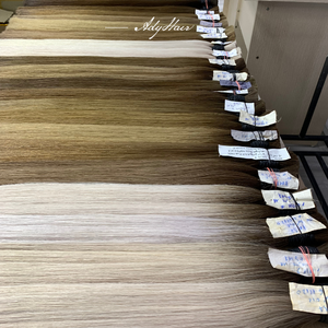 Extensions de cheveux humains bouclés blonds, cheveux humains vietnamiens réels, cheveux en vrac disponibles, cheveux vietnamiens crépus, prix d'usine argenté pour la vente en gros - Product Image 5