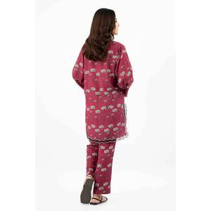 Ensemble de costume Karandi rose non cousu pour femmes, 2 pièces, imprimé pour un style tendance - Product Image 3