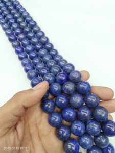 Perles de cristal bleu lapis-lazuli naturelles, rondes et lisses, pour la fabrication de bracelets - Matériaux de bijouterie de qualité supérieure AAA - Product Image 2