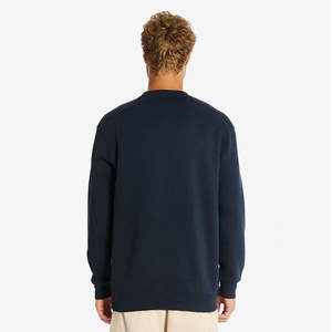 Suéter de Punto Holgado Azul Marino, Suéter Vintage Sólido, Suéter Unisex de Cuello Redondo Tejido - Product Image 3