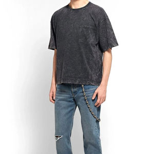 Camiseta Personalizada de Algodón Orgánico con Lavado Ácido, Ecológica, para Hombre, Talla Grande, Estilo Vintage, 240 Gramos, Estilo Casual - Product Image 1