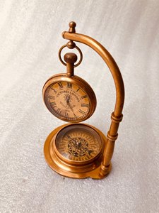 Giá thấp cổ điển Đồng hồ bỏ túi hải lý với chuỗi đồng hồ bỏ túi Đồng hồ quay số vàng cho nam giới và phụ nữ quà tặng. - Product Image 5