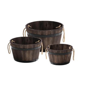 Wholesale Set of 3 <b>Wooden</b> Flower <b>Boxes</b> Outdoor <b>Plants</b> with Handles Outdoor Furniture Made in Vietnam - Product Image 1