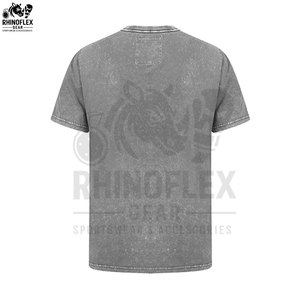 เสื้อยืดดีไซน์เฉพาะตัว ล้างสีแบบแอซิด ผู้ชาย ผ้าฝ้าย ทรงปกติ สั่งทำพิเศษ คุณภาพสูง แฟชั่นใหม่ ระบายอากาศได้ดี RHINOFLEX GEAR - Product Image 4