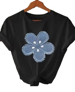 Women's slim short-sleeved <b>shirt</b> knitted T-<b>shirt</b> crewneck short-sleeved T-<b>shirt</b> - Product Image 1