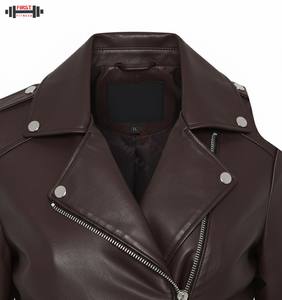 Chaqueta de Cuero para Mujer, Moda 2025, Talla Grande, Transpirable, con Rayas, Personalizada - Product Image 5