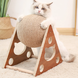 Solid Wood Cat Climbing <b>Frame</b> with Sisal <b>Large</b> Cat Scratching House and Grinding Feature for Cats and Dogs - Product Image 2