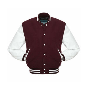 Veste universitaire vintage sur mesure de haute qualité OEM pour hommes, avec broderies, patchs, veste de baseball universitaire, veste bomber à col montant - Product Image 3