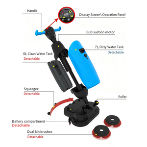 Máy chà sàn điện mini gia đình, có thể gấp gọn, dùng cho vệ sinh thương mại, sàn nhỏ, 36V, mới - Product Image 2