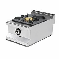 Cuisinière professionnelle à gaz naturel RMITMENT à quatre brûleurs avec four, en acier inoxydable, 5000-10000W, dimensions personnalisables pour