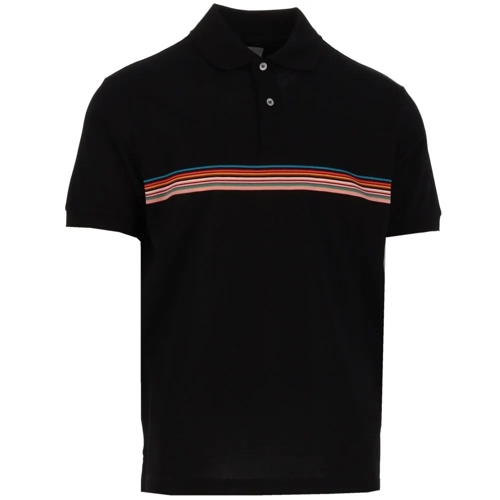 Black Signature Stripe Polo Shirt Printing Polo Shirt Men Solid Brand Men Short Sleeved Shirt Summer Fashion Wear