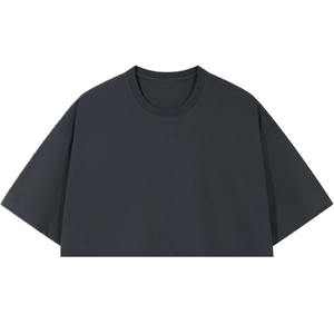 Eco-Friendly Breathable Organic Cotton Canvas <b>Fabric</b> Short Sleeve Blank Casual Shirts for Men Plus Size Oversize Embossed Front - Product Image 4