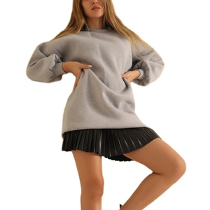 Conjunto de traje de jogging personalizado para mujer 70% algodón 30% poliéster peso pesado moda Sudadera de cuello redondo en blanco - Product Image 1