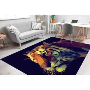 Tapis imprimé avec illustration de tigre : design moderne en chenille 3D pour loft, tapis en velours - Product Image 2