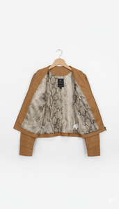 Chaquetas de Cuero para Mujer al por Mayor de Alta Calidad, Chaqueta de Cuero de Piel de Oveja con Cuello Redondo, Diseño Elegante para Invierno - Product Image 4