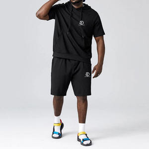 Ensemble short à capuche à manches courtes personnalisé pour hommes Ensemble de haute qualité 100% sweats à capuche et shorts en coton biologique survêtements pour hommes - Product Image 3