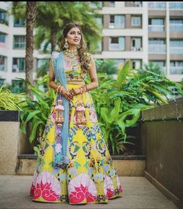 À la mode Broderie Paillettes Travail Cancan Toile Patta Bengalori Satin Soie Lavable Caractéristique Lehenga Choli Adultes Maman Sacs - Product Image 3