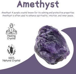 ชิ้นคริสตัลอเมทิสต์ดิบที่ไม่ผ่านการบำบัดสำหรับการกายกรรมเครื่องมือทางจิตวิญญาณหินอเมทิสต์หยาบจำนวนมากสำหรับงานฝีมือคริสตัลอื่นๆ - Product Image 4