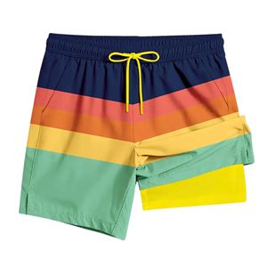 Pantalones cortos de baño ligeros esenciales para hombre, multicolor, cintura media, lona, botón frontal, cierre de mosca, estilo informal, servicio OEM disponible - Product Image 1