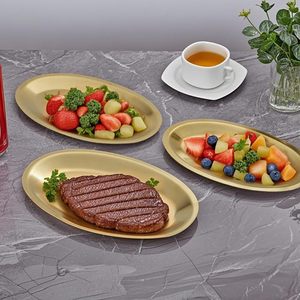 Placa de metal para servir aperitivos, comidas, postres, elegante, duradera, fácil de limpiar, adecuada para la cocina y la fiesta del hogar - Product Image 4