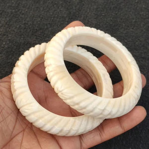 Brazaletes con incrustaciones de hueso blanco hechos a mano con estilo de HF Crafts, accesorios de joyería de estilo Animal artesanal Natural, brazaletes tallados a mano - Product Image 3