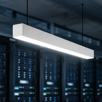 Luminaire suspendu linéaire LED en aluminium de 1200 mm pour centre de données, 6000K, dimmable, pour hall de serveur et plafond de rack