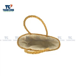 Nuevo diseño 2025 Vintage Market Tote Bag de mimbre al por mayor-Bolso de jacinto de agua de paja tejido a mano con correa de cuero de lujo - Product Image 5