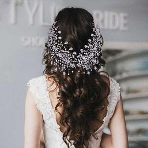 Bridella HP379 Silvery Right 1-Piece <b>Silver</b> Rhinestone <b>Crown</b> Elegant Bridal Headwear Comfortable Fit for Weddings Proms Formal - Product Image 6