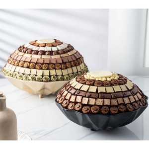 Artículos de comedor para hoteles, cuenco para servir dulces de chocolate, cuenco para servir de chocolate de Metal dorado y negro de la mejor calidad, cuenco para servir postres - Product Image 1