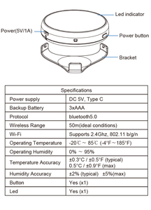 Termômetro digital tuya com visor de parede, medidor de temperatura e umidade - Product Image 6