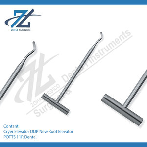 Élévateurs dentaires Cryer DDP New Root POTTS 11R, ensemble de 3 pièces en acier inoxydable, manuel, certifié CE, instruments dentaires - Product Image 2