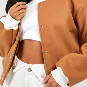 Veste bomber varsity pour femme, logo personnalisé du fabricant OEM, broderie en chenille, impression en cuir, streetwear, veste de baseball pour homme - Product Image 2