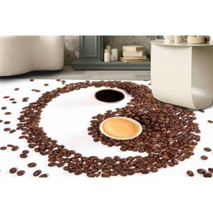 Tapis Yin Yang café, Tapis cadeau pour les amateurs de café, Tapis marron, Tapis en velours - Product Image 3
