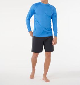 New Custom OEM <b>MMA</b> <b>Rash</b> <b>Guard</b> Heat-Transfer Printed Blue Spandex/Polyester Quick Dry BJJ <b>Rash</b> <b>Guard</b> for Men Long Sleeve - Product Image 2