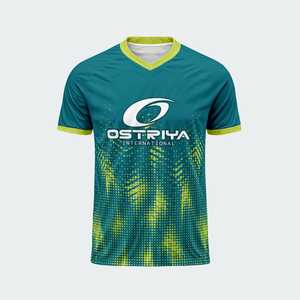 เสื้อฟุตบอลคอวีแบบยูนิเซ็กซ์ Ostriya International พิมพ์ลายแบบ Sublimation ระบายเหงื่อได้ดี แขนสั้น ผลิตจากโพลีเอสเตอร์ สำหรับทีมกีฬา สามารถสั่งทำได้ - Product Image 2