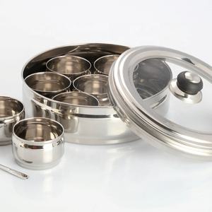 กระป๋องเครื่องเทศสแตนเลสพร้อมฝาอะคริลิก กล่องเครื่องเทศทรงกลมอเนกประสงค์ เป็นมิตรกับสิ่งแวดล้อม สำหรับใช้ในบ้านและร้านอาหาร - Product Image 1