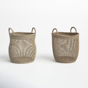 Ensemble de paniers en rotin tissé Delma, 2 pièces - Product Image 3