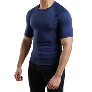 Raglan เสื้อรัดรูปแขนสั้นแบบสั่งตัดได้เสื้อแรชการ์ดแบบระเหิดสำหรับผู้ชาย - Product Image 1