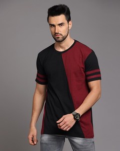 T-shirt décontracté pour homme 100% coton, qualité supérieure, coupe classique, imprimé motif noir, 180 grammes, tissu tricoté - Product Image 4