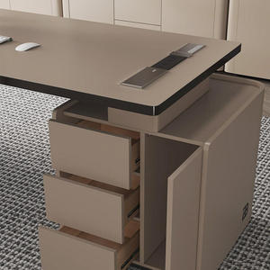 Luxury Modern Ergonomic Executive Desk Home Office Wood Ceramic/Glass Surface Multi-Functional <b>Storage</b> <b>Computer</b> Desk - Product Image 2