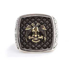Men's 925 Sterling Silver <b>Ring</b> with Engraved Anatolian Eagle Design Cultural Collectible Jewelry - Product Image 5