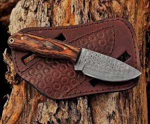 Cuchillo de caza de acero de Damasco hecho a mano OEM, cuchillo Skinner, cuchillo de hoja fija para uso diario con mango de madera - Product Image 2