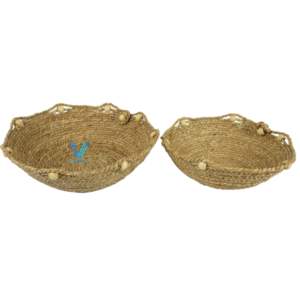 Plateau de service moderne pour la maison Plateau en jacinthe d'eau en jonc de mer Organisation de rangement Décoration intérieure - Product Image 2