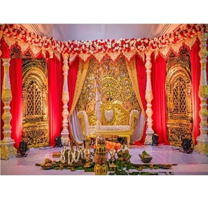 Scène de mariage traditionnelle du Sri Lanka, grand décor de scène de mariage du sud de l'Inde, décoration de scène de mariage traditionnelle tamoule, États-Unis - Product Image 1