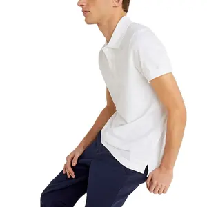 Camiseta polo masculina de algodão, camisa do polo da moda, feita em algodão, manga longa