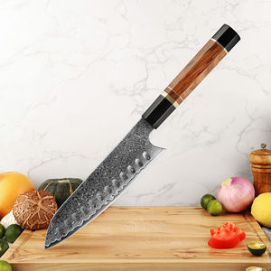 Cuchillo Santoku Japonés de 7 Pulgadas, 67 Capas de Acero de Damasco, Mango de Madera Ecológico, Cuchillo de Cocina Profesional Afilado - Product Image 1