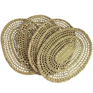 Tissé à la main rond Seagrass Rotin Mat et Pad Set Coaster Décoration En Gros du Vietnam Fournisseur Carton Emballé - Product Image 4